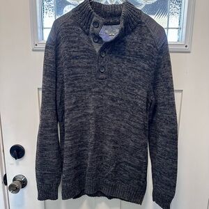 Method Men's Charcoal Quarter Button Sweater (10)